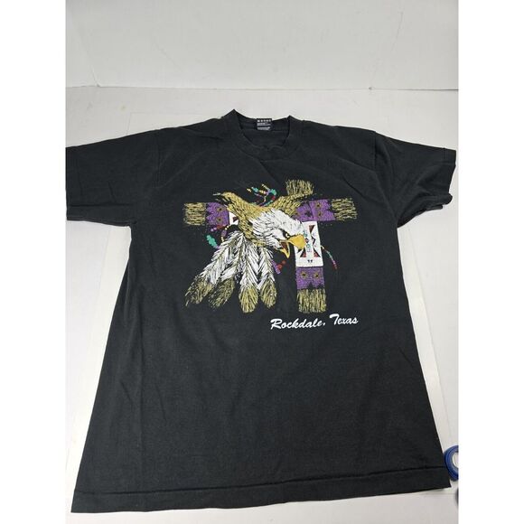 Best‎ Fruit Of The Loom Native American Eagle Large Rockdale Texas Made in USA - Picture 2 of 9